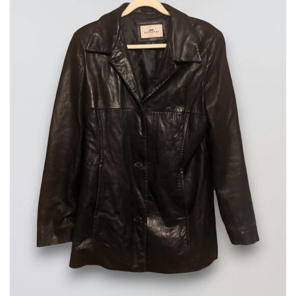Lady Hathaway 100% Leather Blazer Jacket Size L - Picture 1 of 10